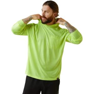 ARIAT Mens Rebar Evolution Hooded Sun Shirt(Safety Yellow)