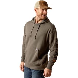 ARIAT Men’s Rebar Graphic Hoodie(Beluga Heather/Black)