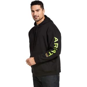 ARIAT Men’s Rebar Graphic Hoodie(Black/Lime)