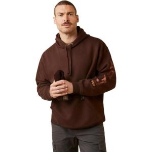 ARIAT Men’s Rebar Graphic Hoodie(Coffee Bean/ Caramel Cafe)
