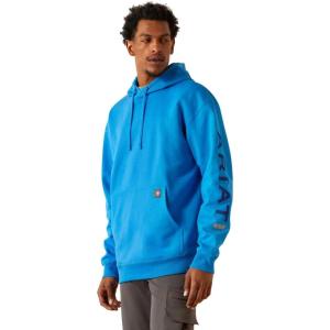 ARIAT Men’s Rebar Graphic Hoodie(French Blue/Sodalite Blue)