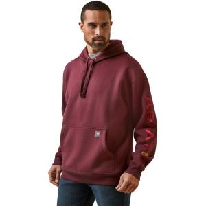 ARIAT Men’s Rebar Graphic Hoodie(Malbec/ Grey)