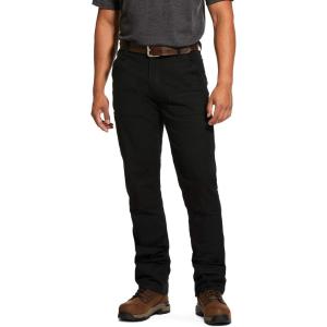 ARIAT Men’s Rebar M4 Relaxed Durastretch Made Tough Double Front Stackable Straight Leg Pant(Black)