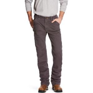 ARIAT Mens Rebar M4 Relaxed Durastretch Washed Twill Dungaree Boot Cut Pant(Rebar Grey)
