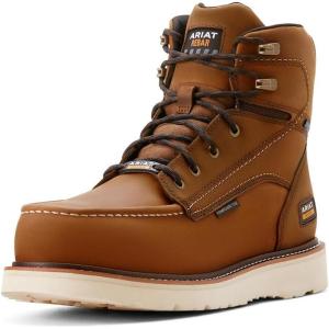ARIAT Men’s Rebar Wedge Moc 6″ Waterproof Composite Toe Work Boot Industrial(Distressed Brown)