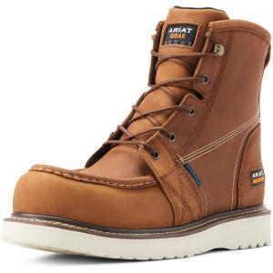 ARIAT Men’s Rebar Wedge Moc 6″ Waterproof Composite Toe Work Boot Western(Aged Honey)