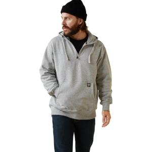 ARIAT Men’s Rebar Workman 1/4 Zip Hoodie(Heather Grey Spacedye)