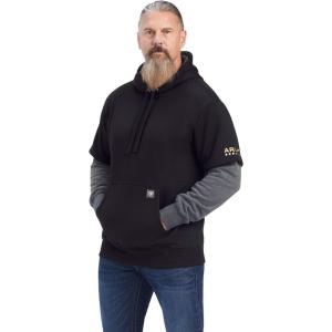 ARIAT Men’s Rebar Workman Dually Hoodie(Charcoal/Black)