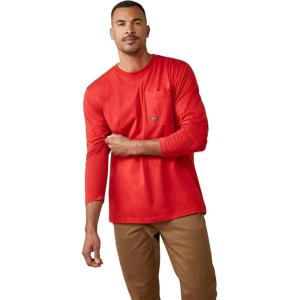 ARIAT Mens Rebar Workman Reflective Flag Graphic T-Shirt(Pompeian Red)