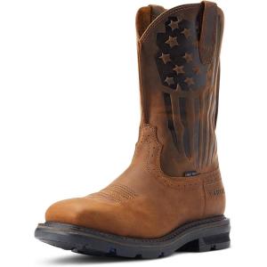 ARIAT Men’s Sierra Shock Shield Patriot Steel Toe Work Boot Western(Distressed Brown)