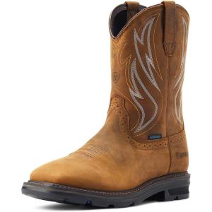 ARIAT Men’s Sierra Shock Shield Waterproof Work Boot Western(Distressed Brown)