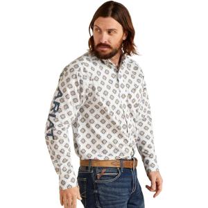 ARIAT Men’s Team Warner Classic Fit Shirt(White)