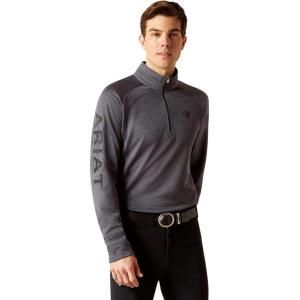 ARIAT Men’s Tek Team 1/2 Zip Sweatshirt(Ebony)