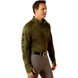 ARIAT Men’s Tek Team 1/2 Zip Sweatshirt(Winter Moss)