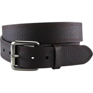 ARIAT Men’s Triple Row Stitch Leather Work Belt with Removable Roller Buckle(Brown)