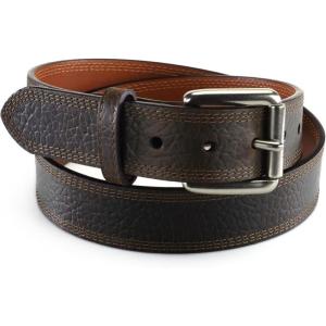 ARIAT Men’s Triple Row Stitch Leather Work Belt with Removable Roller Buckle(Earth)