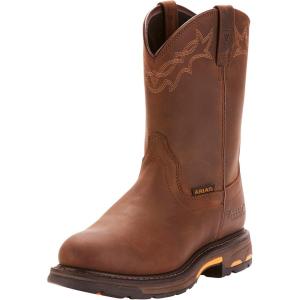 ARIAT Men’s Workhog Waterproof Saddle Vamp Boots(Brown)
