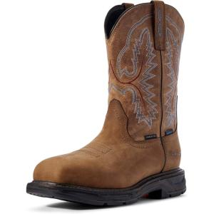 ARIAT Men’s Workhog Xt Coil Wide Square Toe Carbon Toe Work Boot(Distressed Brown/Bravo Brown)