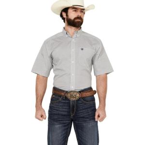 ARIAT Mens Wrinkle Free Bear Classic Fit Shirt(White)