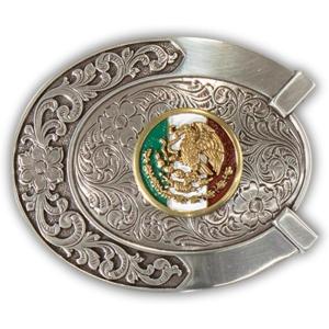 ARIAT Mexico Flag Belt Buckle – Western Cowboy Vintage Pattern Belt Buckle