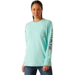 ARIAT Plus Size FR Stretch Logo T-Shirt(Pool Blue)