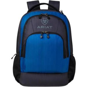 ARIAT Unisex Adult Classic Logo Backpack, Black(Blue)