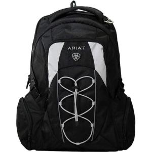 ARIAT Unisex Adult Logo Backpack, Black, One Size(Black Grey)