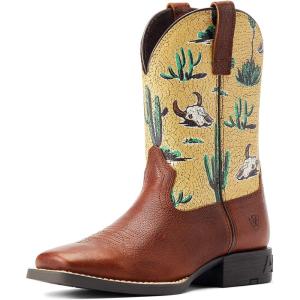 ARIAT Unisex-Child Round Up Wide Square Toe Western Boot(Spiced Cider)