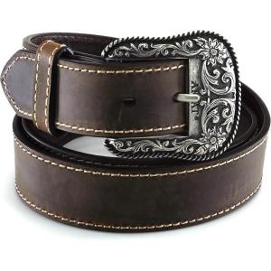 ARIAT Women’s Basic Heavy Stitched Belt, Brown, Medium