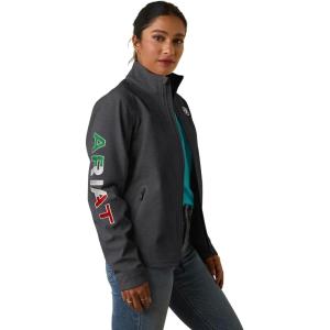 ARIAT Women’s Classic Team Mexico Softshell Water Resistant Jacket(Charcoal)
