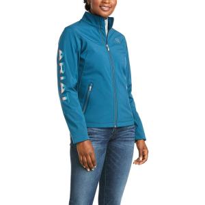 ARIAT Womens Classic Team Softshell Brand Jacket(Eurasian Teal Serape)