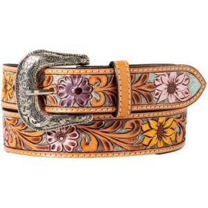 ARIAT Women’s Diamond Inlay Center Pattern Belt(Light Blue)