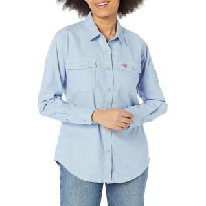 ARIAT Women’s Fr Solid Durastretch Snap Work Shirt(Blue_twill)
