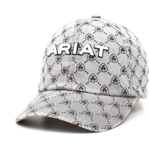 ARIAT Women’s Grey Pattern Ponytail Cap with Hook and Loop Closure