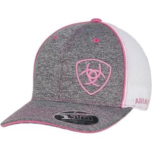 ARIAT Women’s Grey/Pink Adjustable Snapback Hat