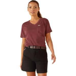 ARIAT Womens Rebar Cottonstrong Roughneck Graphic T-Shirt(Burgundy Heather)