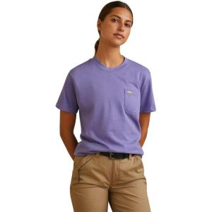 ARIAT Womens Rebar Cottonstrong Roughneck Graphic T-Shirt(Corsican Blue Heather)