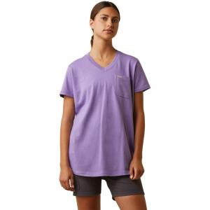 ARIAT Womens Rebar Cottonstrong Roughneck Graphic T-Shirt(Paisley Purple)