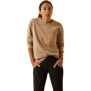 ARIAT Womens Rebar Workman Logo T-Shirt(Oatmeal Heather)