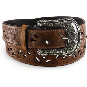ARIAT Women’s Scroll Cutout Basic Brown Belt(Brown)