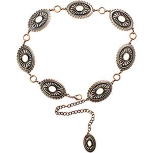 ARIAT Women’s Silver Concho Belt with Black Center Stones and Lobster Claw Closure(Copper)