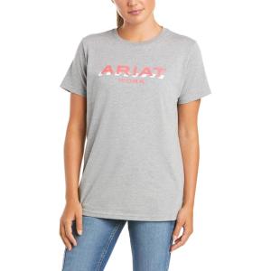 ARIAT Womens WMS Rebar Cotton Strong Logo Ss T-shrt H(Heather Grey)