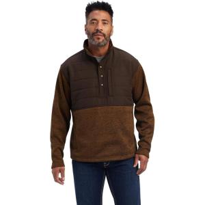 ARIAT mens Caldwell Reinforced Snap Sweater(Brown)
