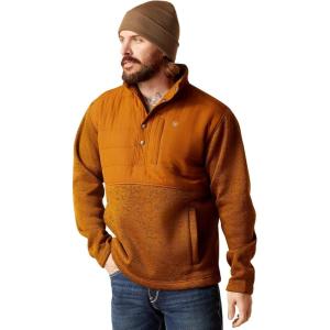 ARIAT mens Caldwell Reinforced Snap Sweater(Chestnut)