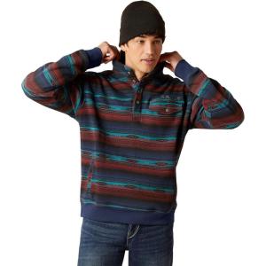 ARIAT mens Cotton-rich Mockneck Sweatshirt(Grey Heather)