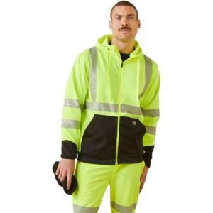 ARIAT mens Fr Hi-vis Full Zip Hoodie(Hi-vis Yellow)