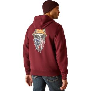 ARIAT mens Mns Rbr Born Ful Zp Hood Char Hth(Burgundy)