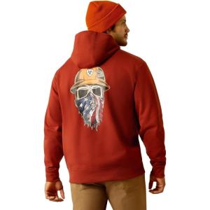 ARIAT mens Mns Rbr Born Ful Zp Hood Char Hth(Burnt Henna)