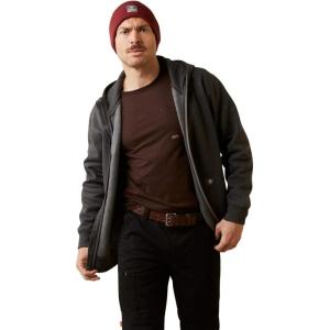 ARIAT mens Mns Rbr Born Ful Zp Hood Char Hth(Charcoal Heather)