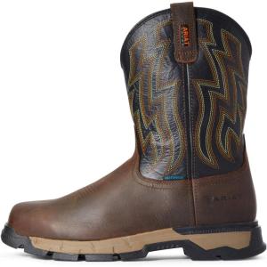 ARIAT mens Rebar Flex Western Waterproof Work Boot(Dark Brown/Black)